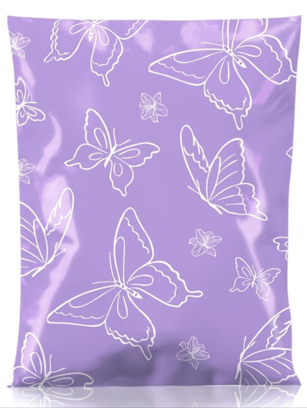 1 Set (20) 15x19 Purple Butterfly Poly Mailers